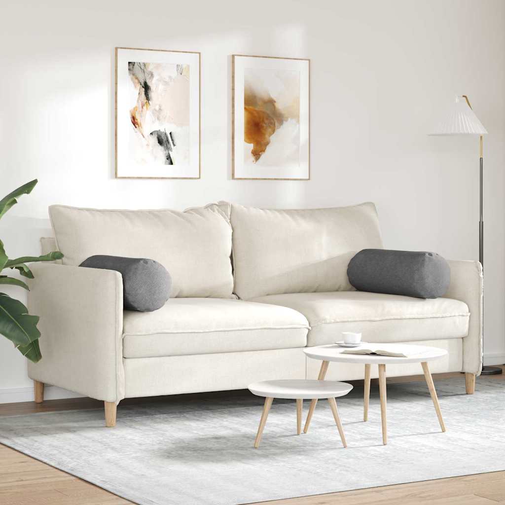 Bolster Pillows 2 pcs Dark Grey Ø 25 x 70 cm Corduroy Fabric